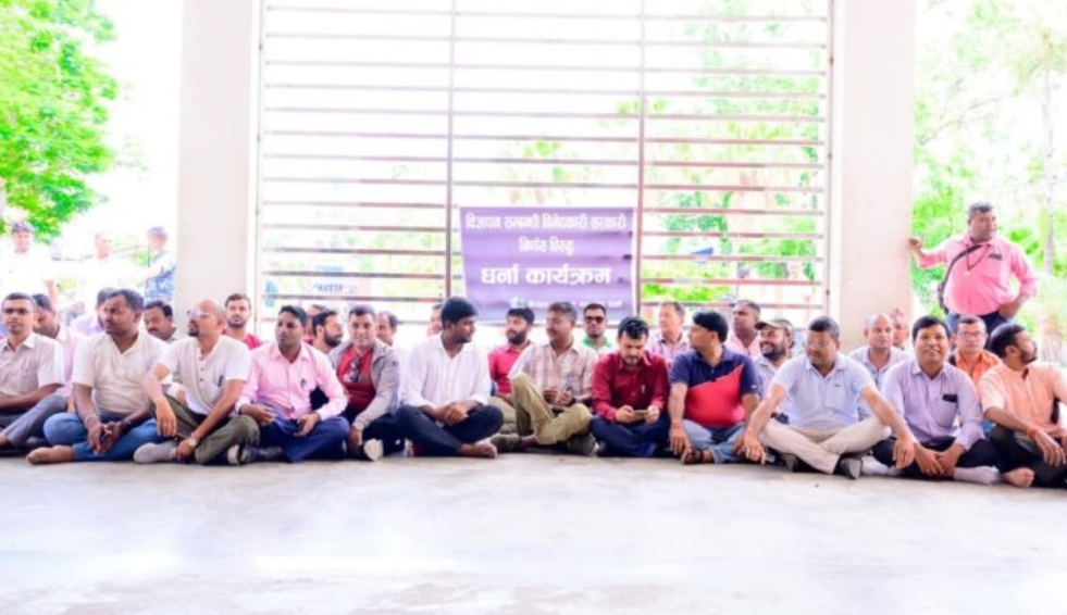 सरकारको विज्ञापन नीति स्वेच्छाचारी भएको पत्रकारहरूको आरोप, पर्सामा एक घण्टे धर्ना